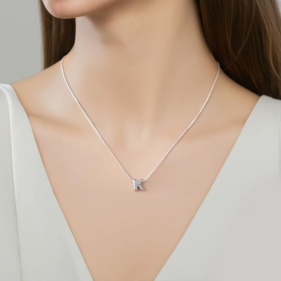 Cubic Zirconia Initial Necklace - Personalized Name Jewelry for All Occasions - Picture 3 of 6